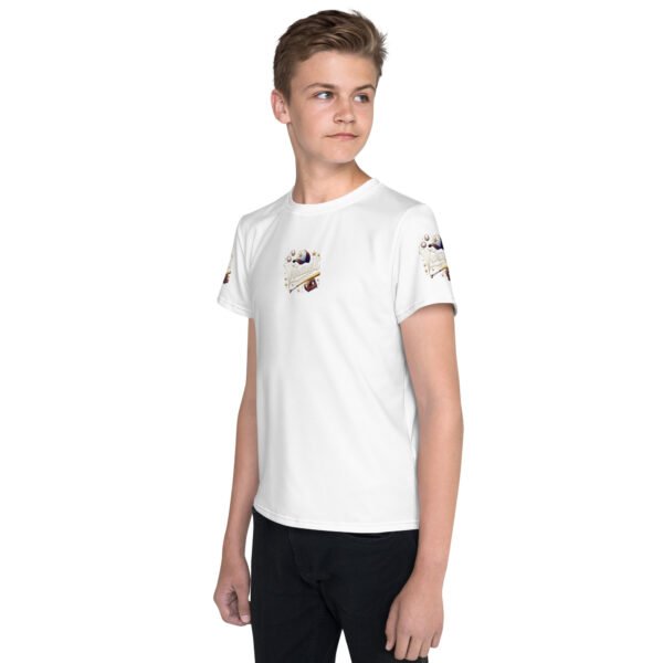 Camiseta cuello redondo adolescente guante, bate, pelota baseball único - Imagen 3