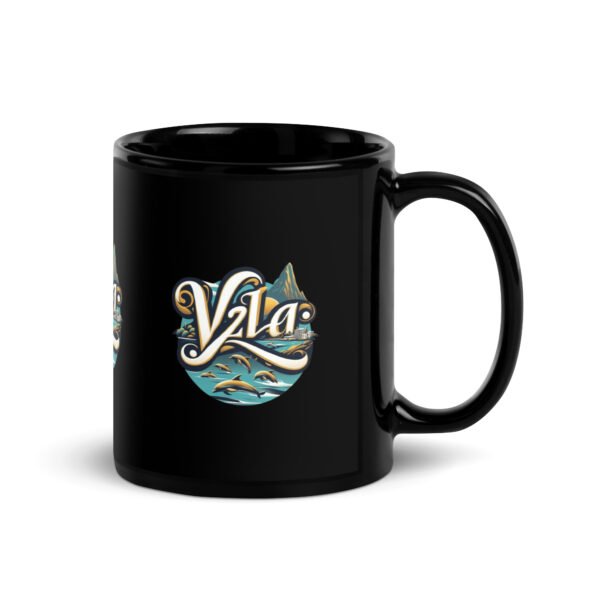 Taza negra brillante Delfines Vzla Shop