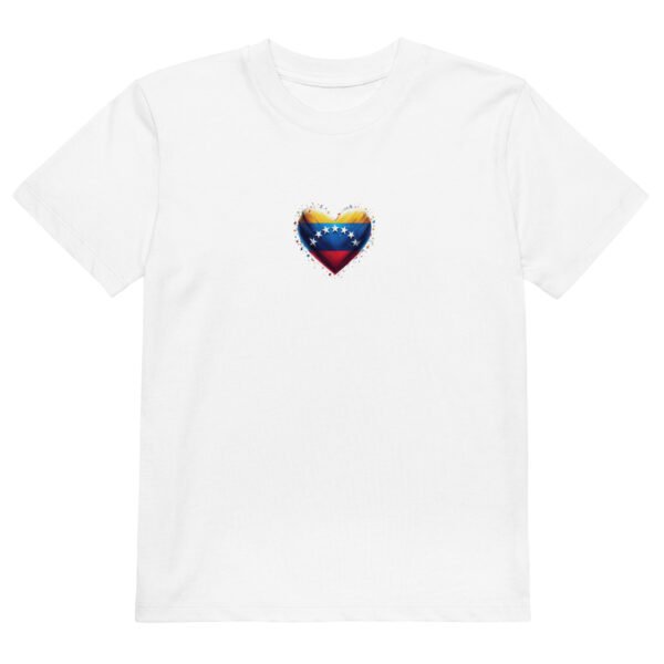 Camiseta algodón orgánico niño corazón centro - Imagen 5